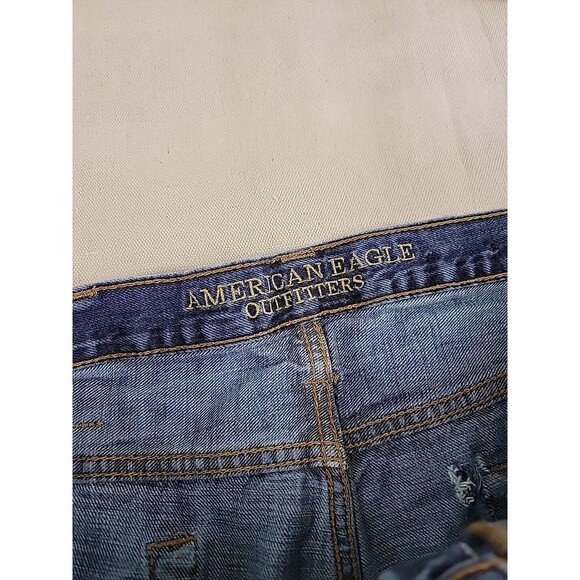 American Eagle Outfitters Jeans Mens 39x32 Baggy Straight High Rise Distressed - Picture 11 of 16